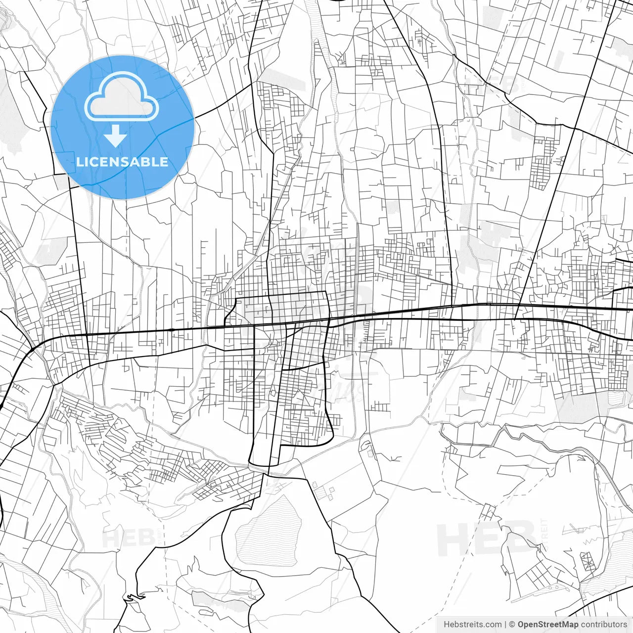 Vector PDF map of Quillacollo, Bolivia