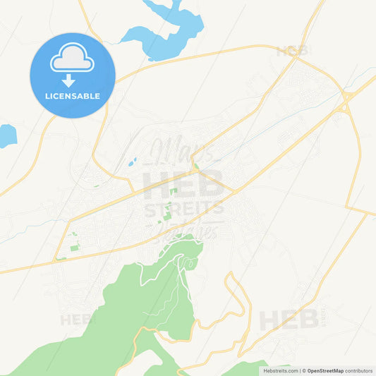 Kyustendil, Bulgaria Vector Map - Classic Colors