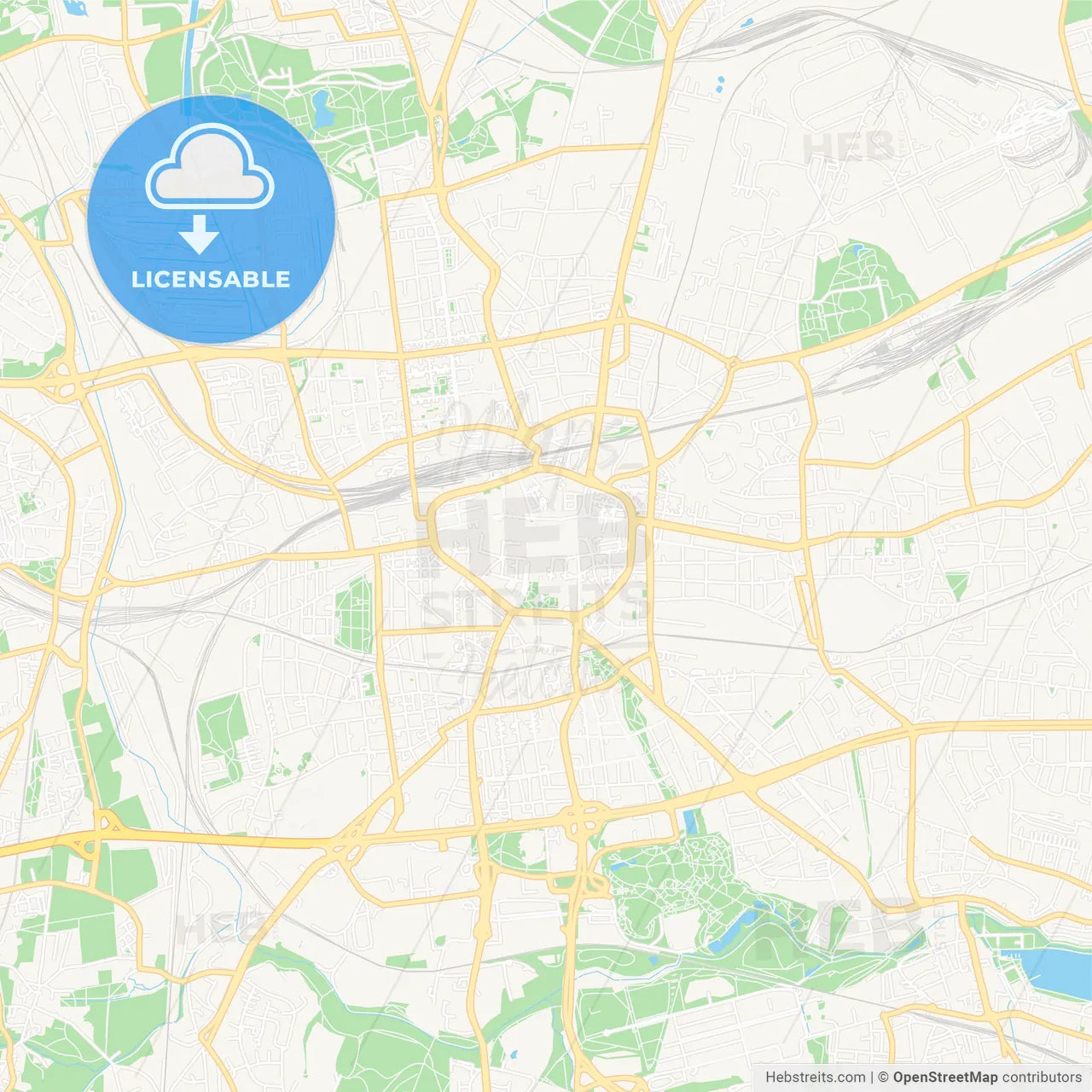 Dortmund, Germany Vector Map - Classic Colors