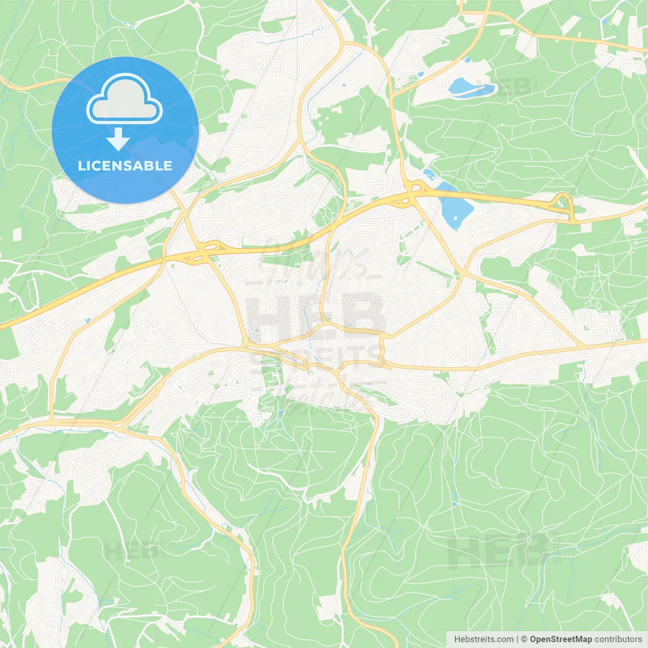 Iserlohn, Germany Vector Map - Classic Colors