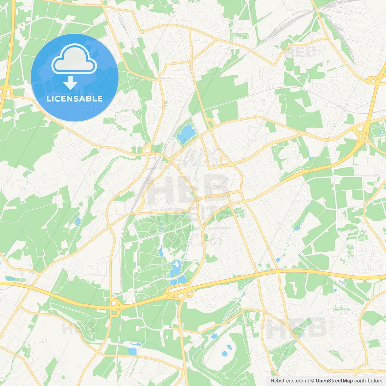 Gladbeck, Germany Vector Map - Classic Colors