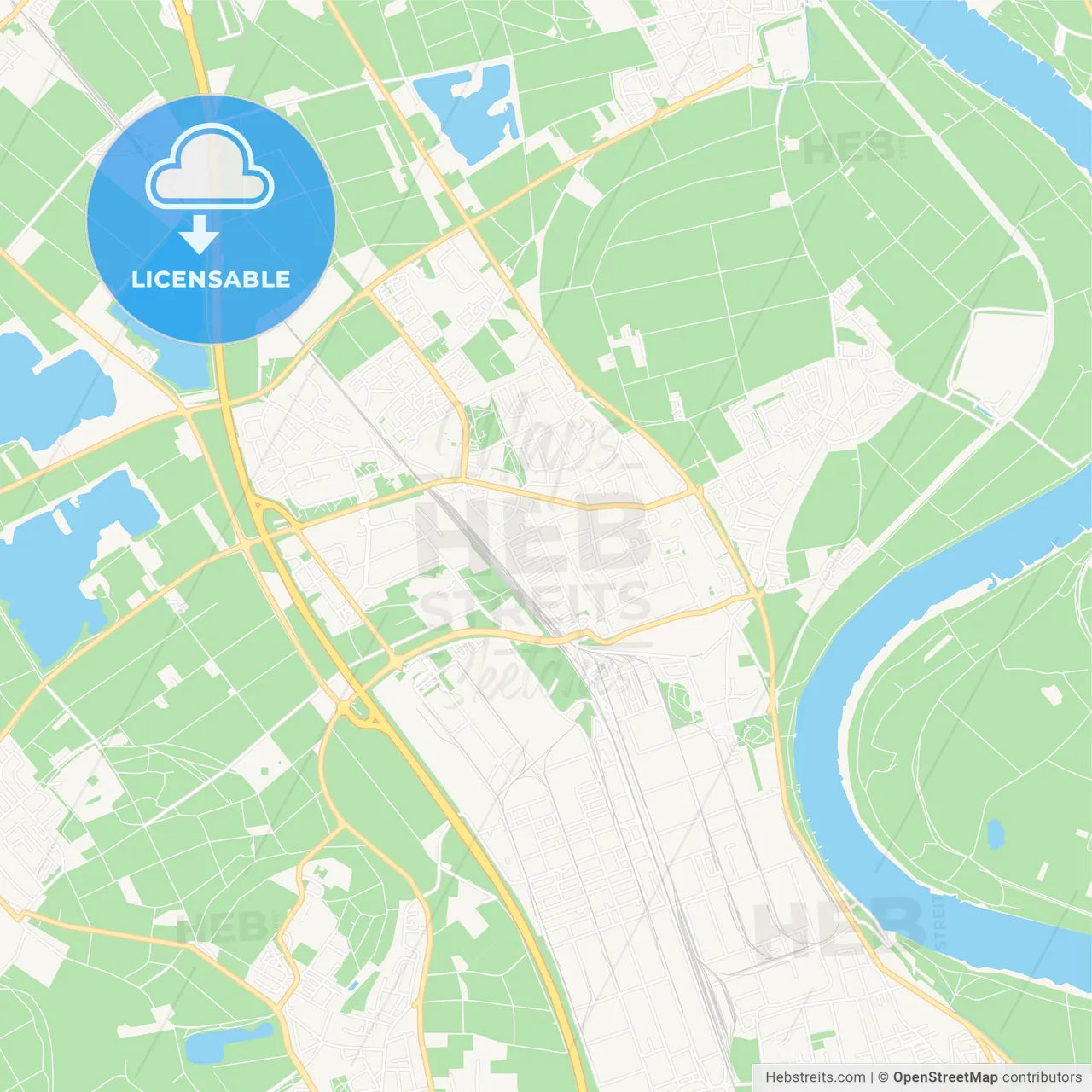 Dormagen, Germany Vector Map - Classic Colors