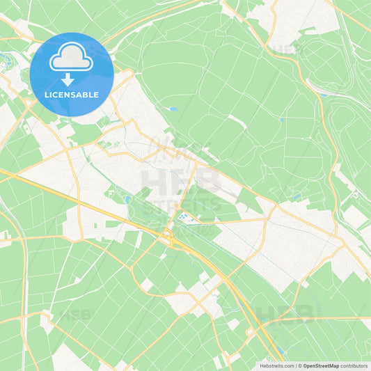 Bergheim, Germany Vector Map - Classic Colors