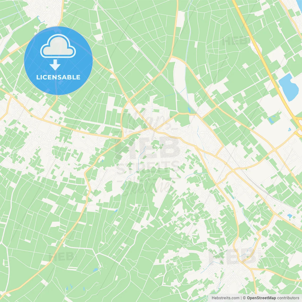 Bornheim, Germany Vector Map - Classic Colors