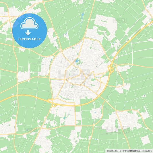 Erkelenz, Germany Vector Map - Classic Colors