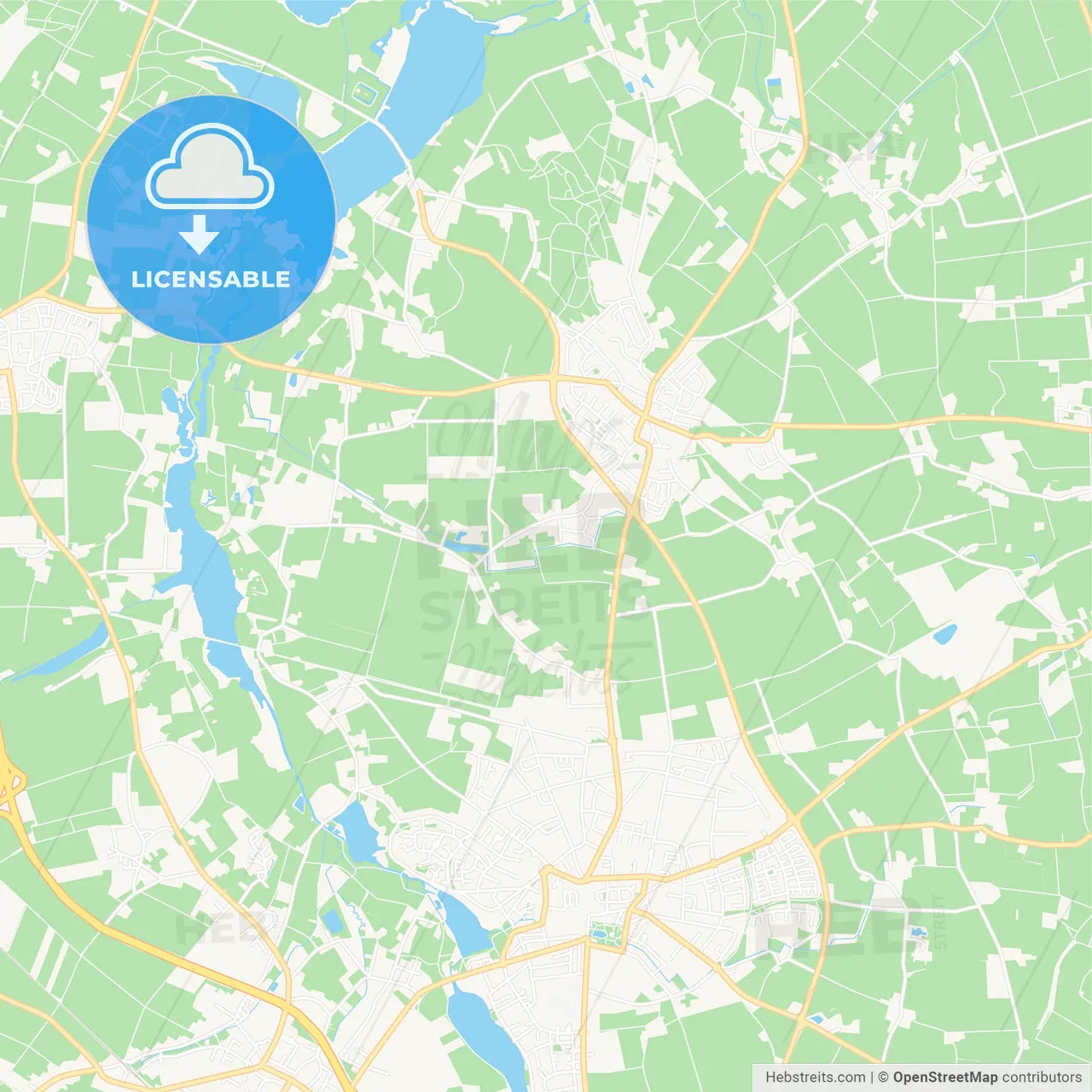 Nettetal, Germany Vector Map - Classic Colors