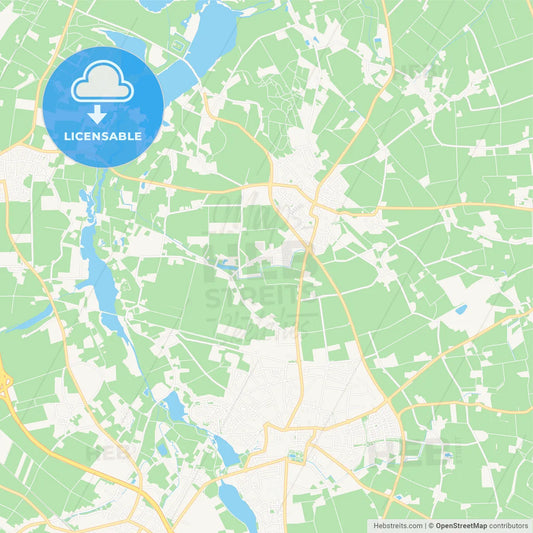 Nettetal, Germany Vector Map - Classic Colors