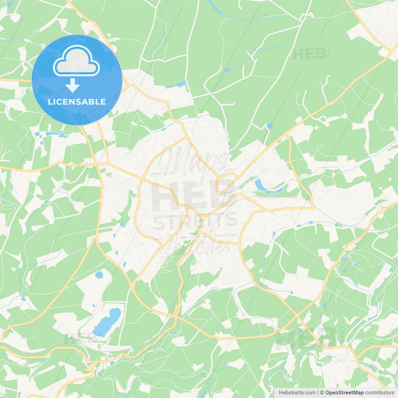 Mettmann, Germany Vector Map - Classic Colors