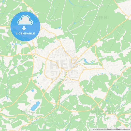 Mettmann, Germany Vector Map - Classic Colors