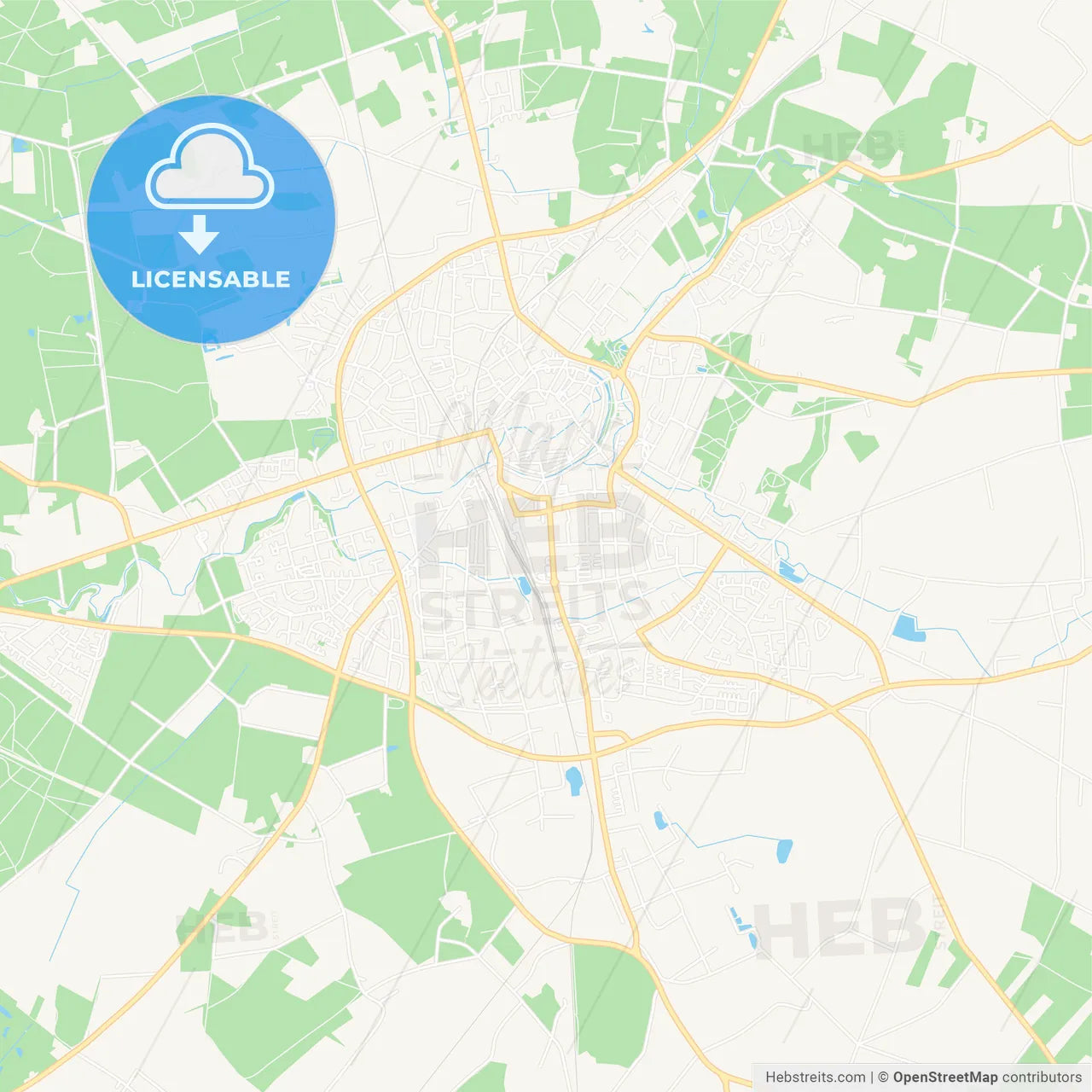 Coesfeld, Germany Vector Map - Classic Colors