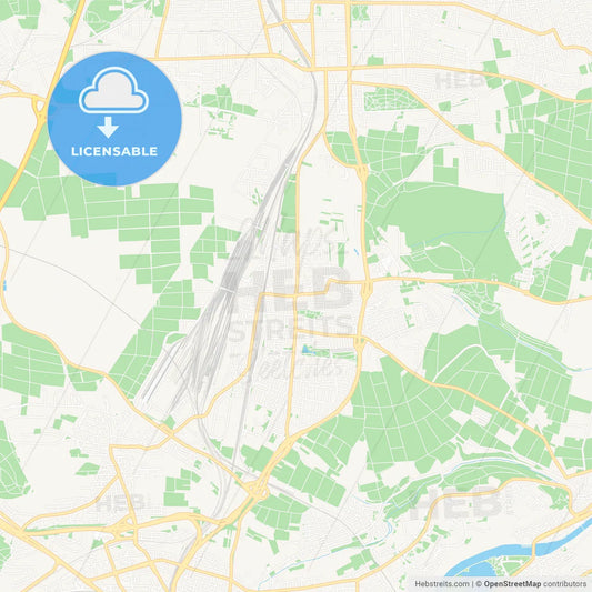 Kornwestheim, Germany Vector Map - Classic Colors