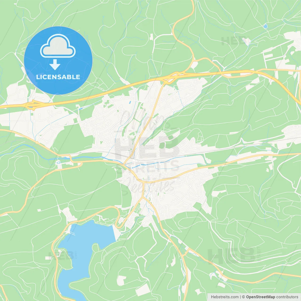 Meschede, Germany Vector Map - Classic Colors