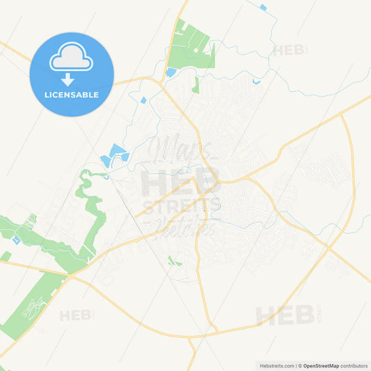 Jaszbereny, Hungary Vector Map - Classic Colors