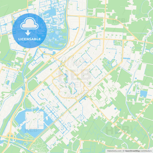 Heerhugowaard, Netherlands Vector Map - Classic Colors