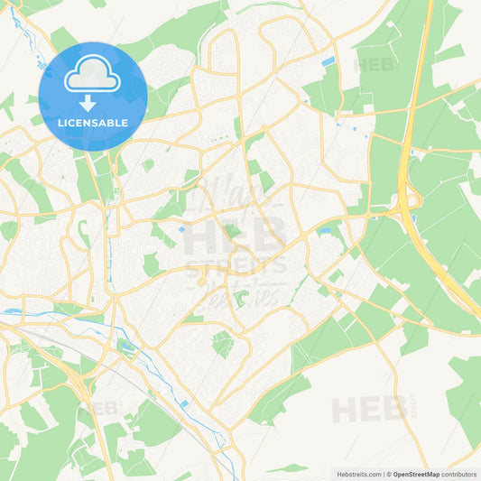 Hemel Hempstead, England Vector Map - Classic Colors