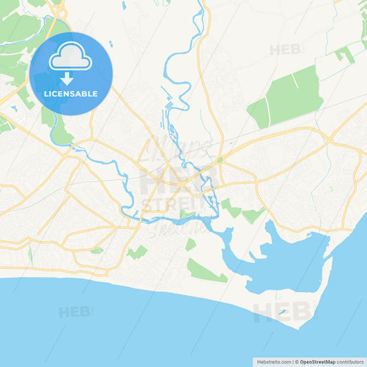 Christchurch, England Vector Map - Classic Colors