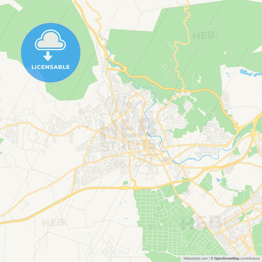 Empty vector map of Spanish Town, Saint Catherine, Jamaica