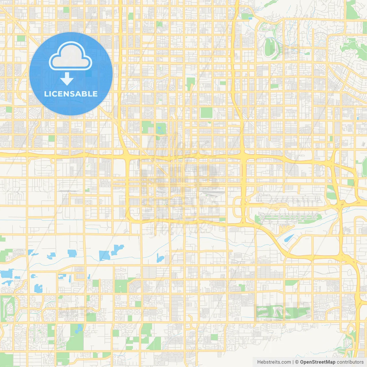 Empty vector map of Phoenix, Arizona, USA