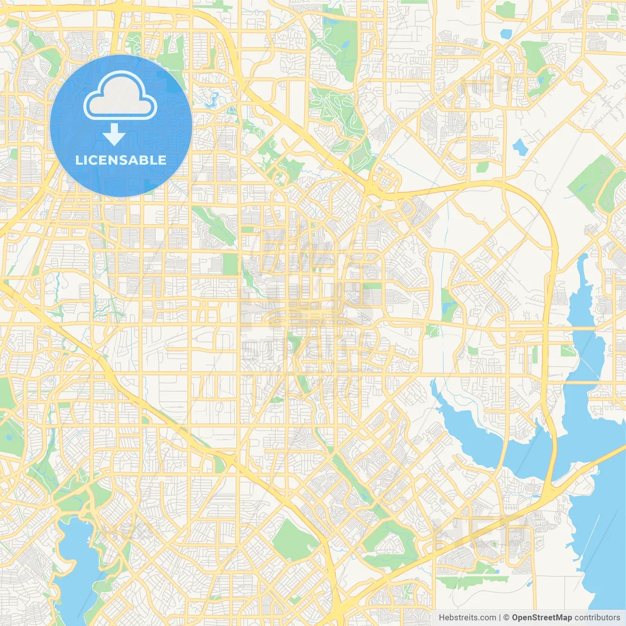 Empty vector map of Garland, Texas, USA