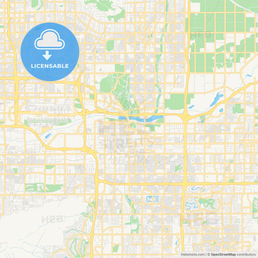 Empty vector map of Tempe, Arizona, USA