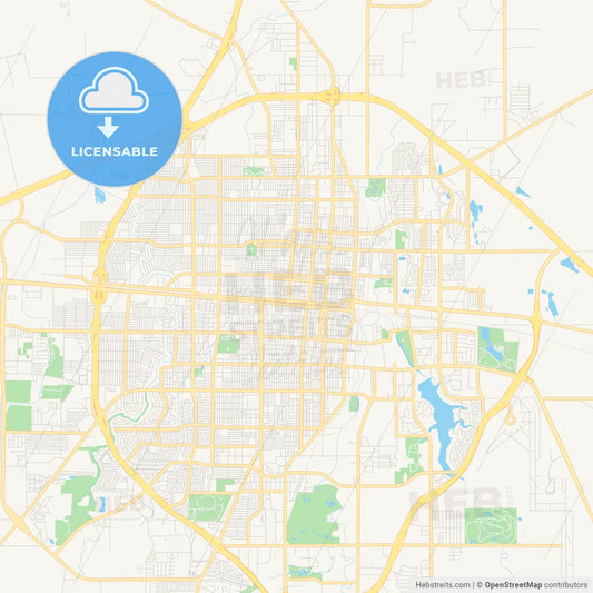 Empty vector map of Abilene, Texas, USA
