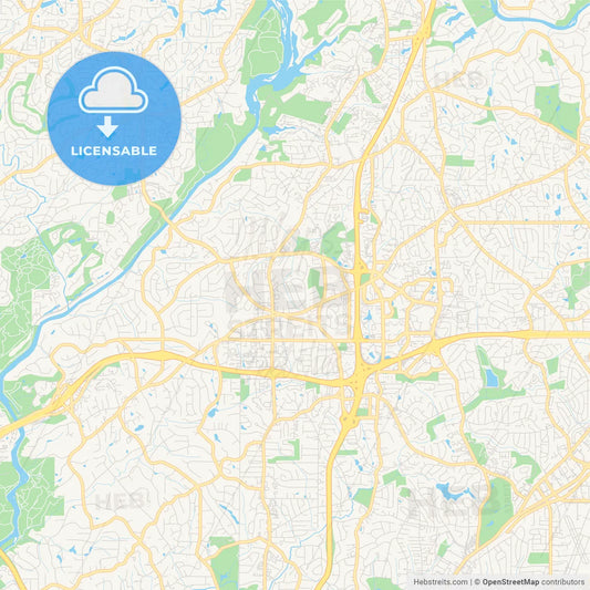 Empty vector map of Sandy Springs, Georgia, USA
