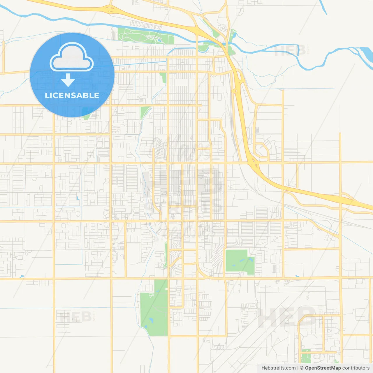 Empty vector map of Yuma, Arizona, USA