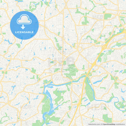 Empty vector map of Roswell, Georgia, USA