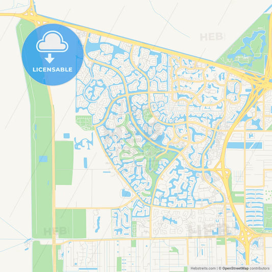 Empty vector map of Weston, Florida, USA