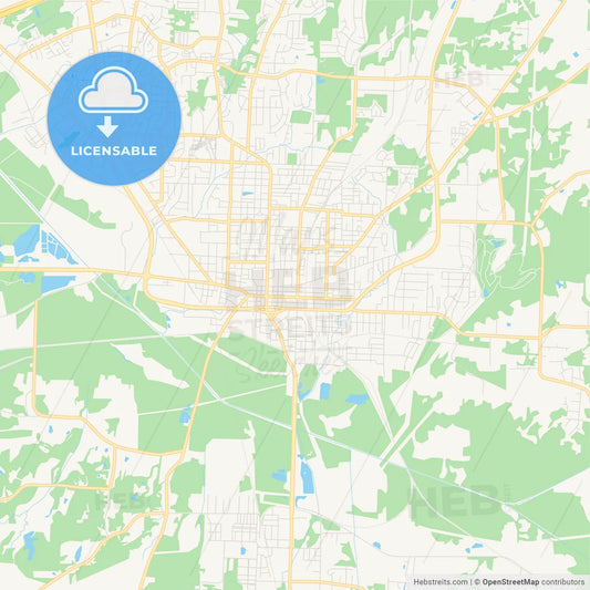 Empty vector map of Jackson, Tennessee, USA