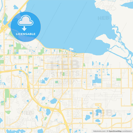 Empty vector map of Sanford, Florida, USA