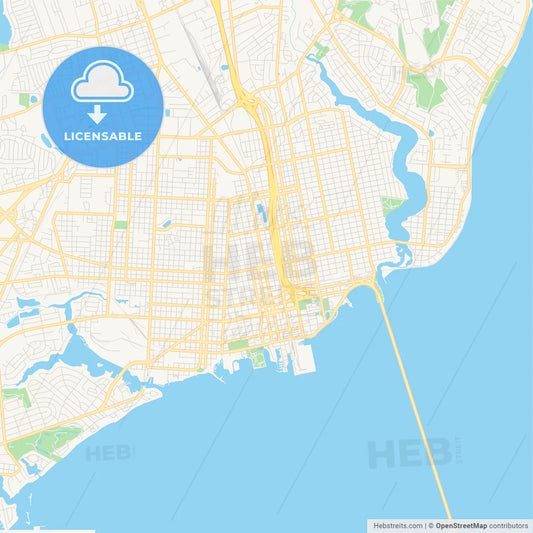 Empty vector map of Pensacola, Florida, United States of America