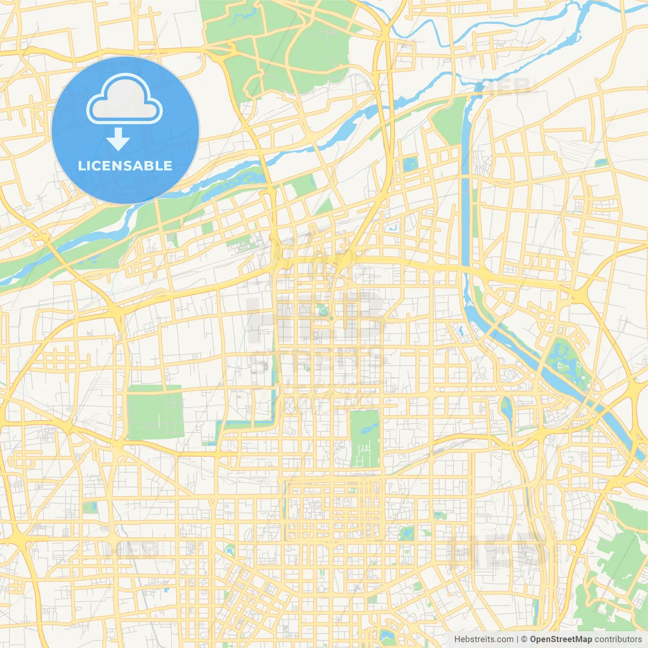 Printable street map of Xi an, China