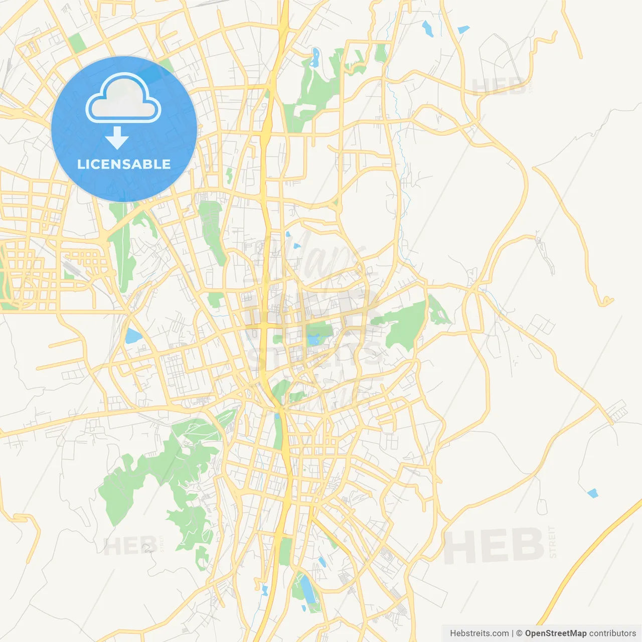 Printable street map of Ürumqi, China