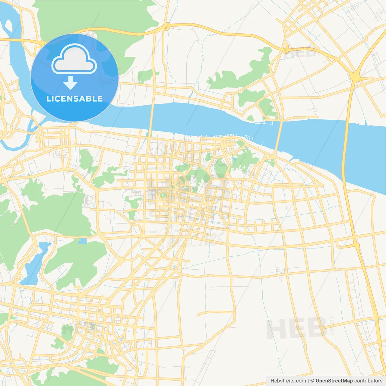 Printable street map of Taizhou, China