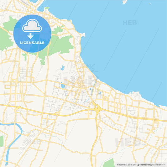 Printable street map of Yantai, China