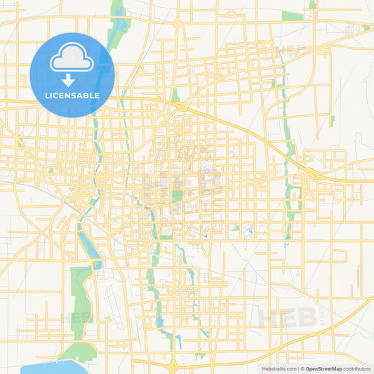 Printable street map of Weifang, China
