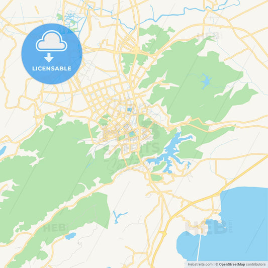 Printable street map of Wenling, China