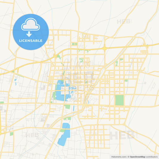 Printable street map of Liaocheng, China