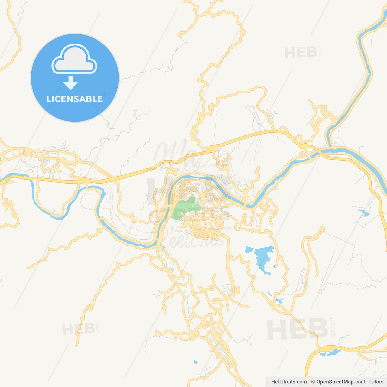 Printable street map of Panzhihua, China