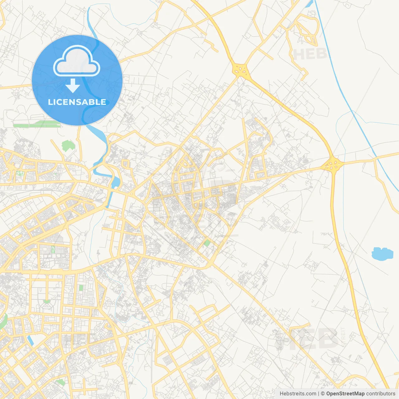 Printable street map of Ghaziabad, India