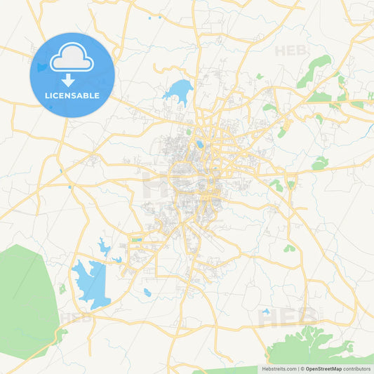 Printable street map of Ranchi, India