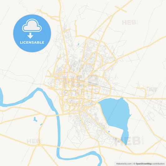 Printable street map of Gorakhpur, India