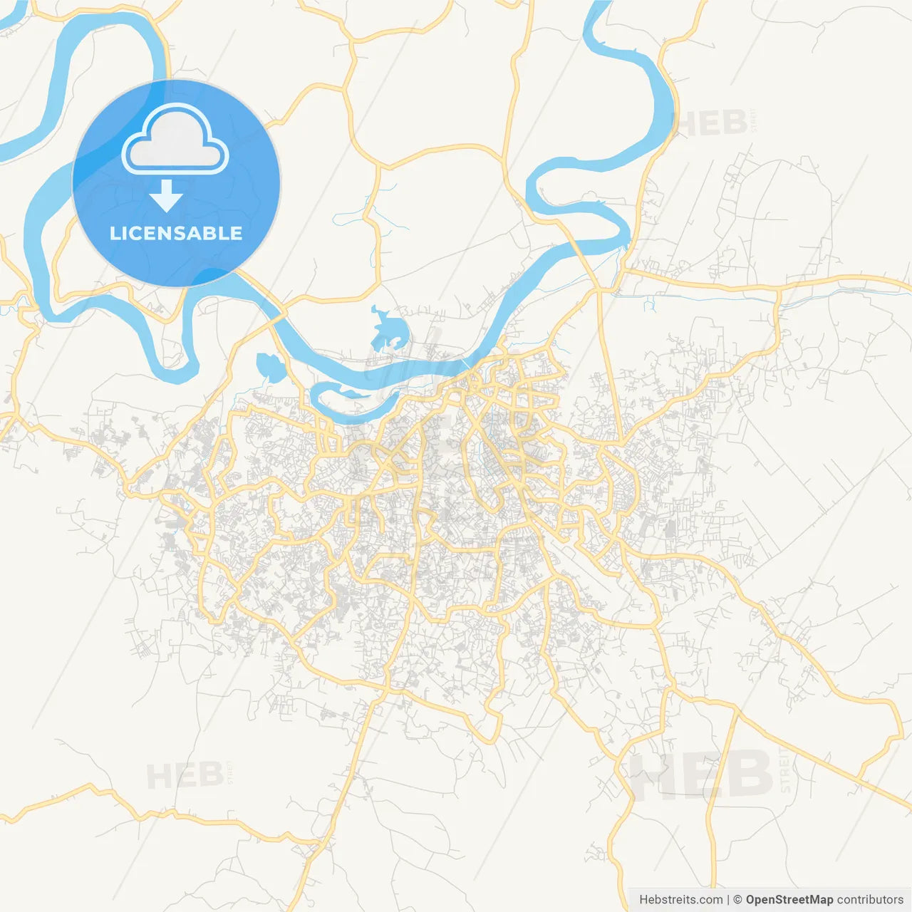 Printable street map of Jambi, Indonesia