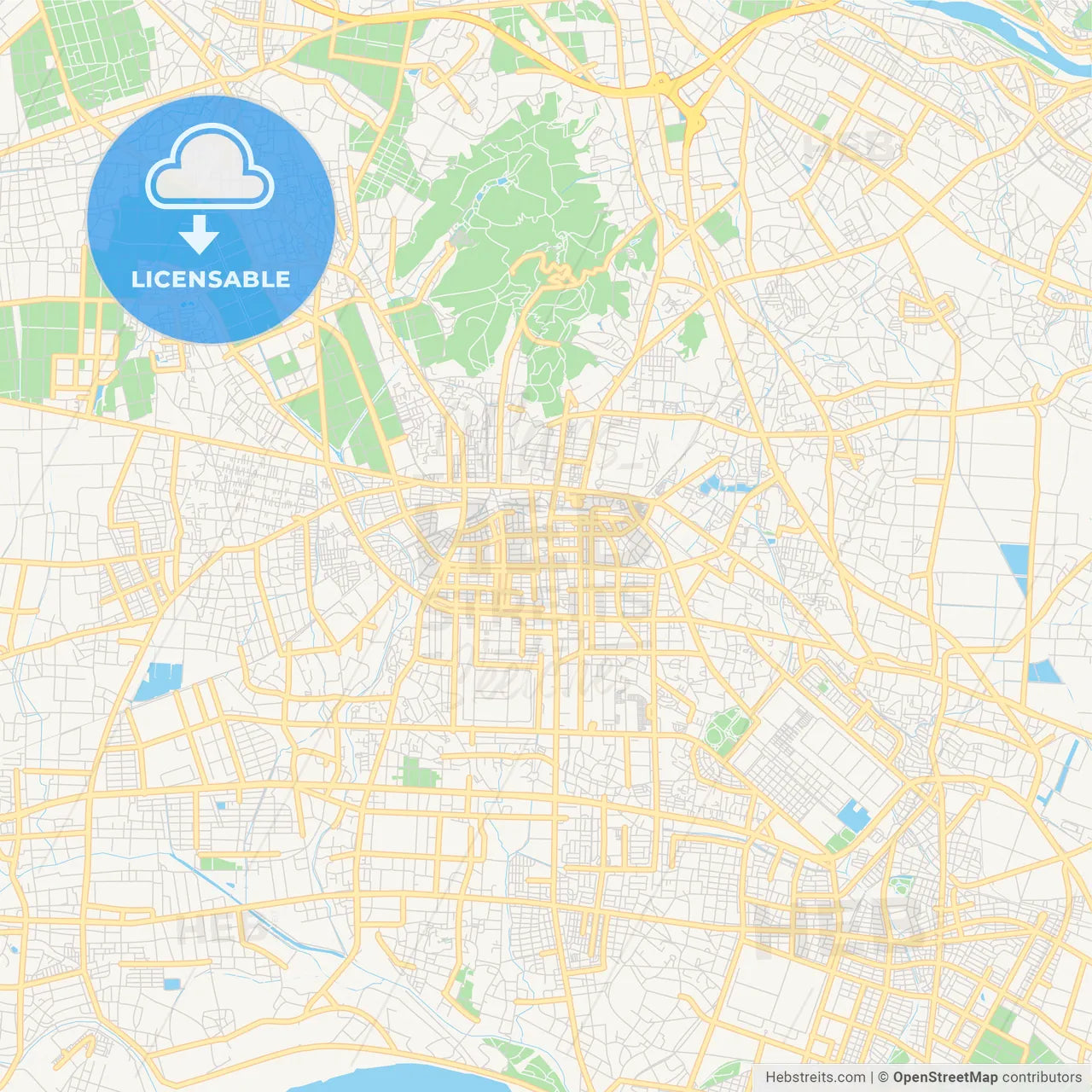 Printable street map of Ōta, Japan