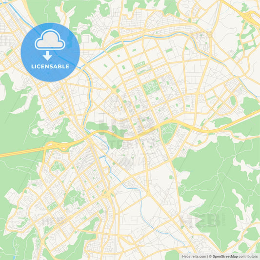 Printable street map of Anyang, South Korea
