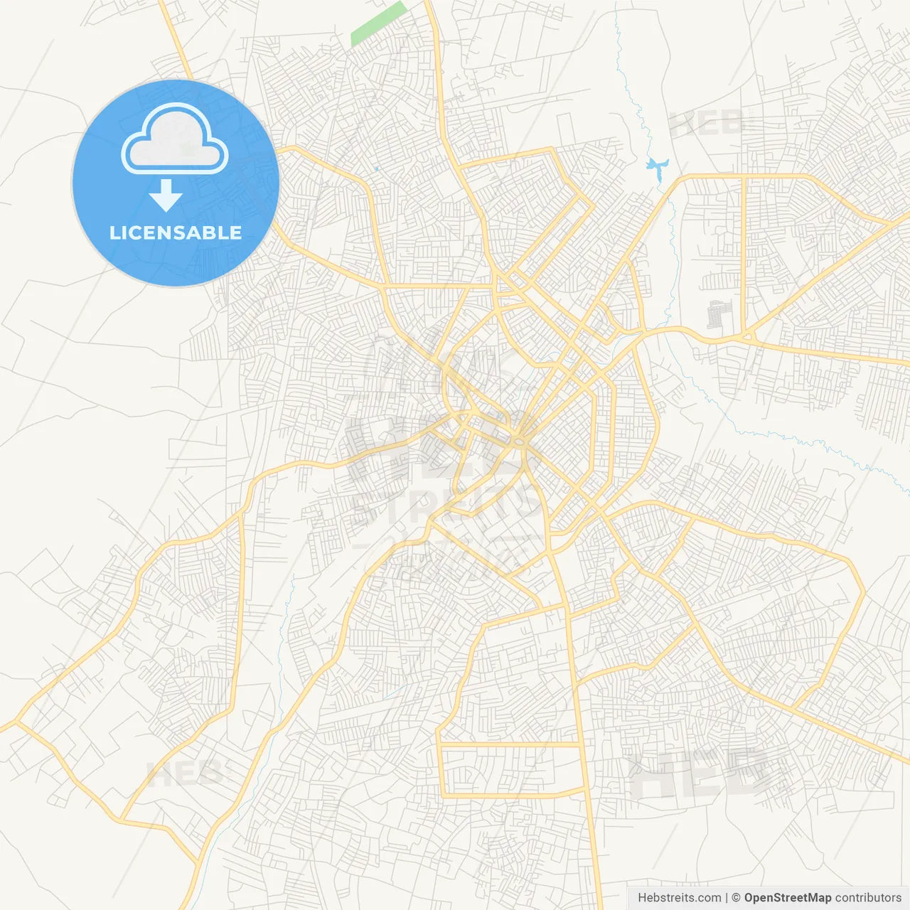 Printable street map of Benin City, Nigeria