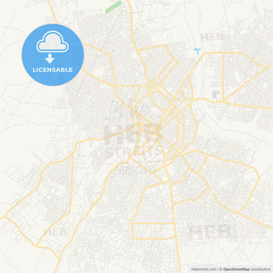 Printable street map of Benin City, Nigeria