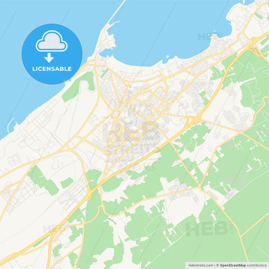 Printable street map of Mohammedia, Morocco
