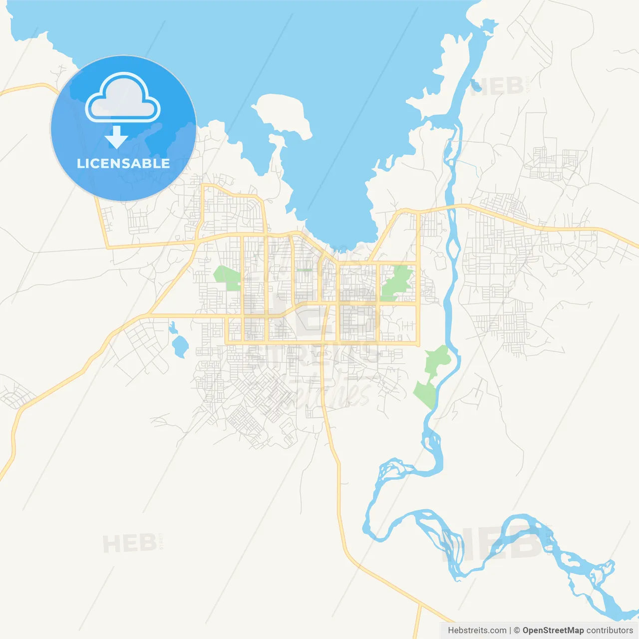 Printable street map of Bahir Dar, Ethiopia